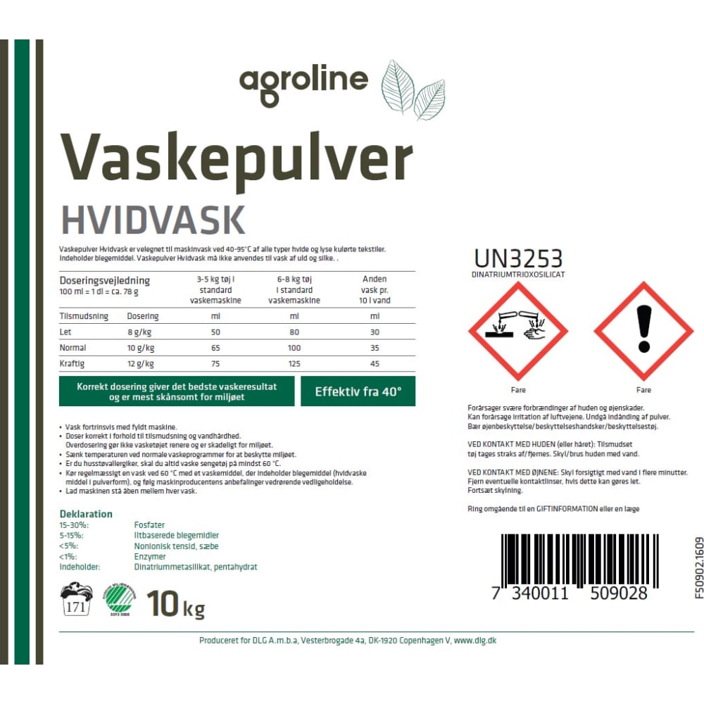 Vaskepulver Agroline White
