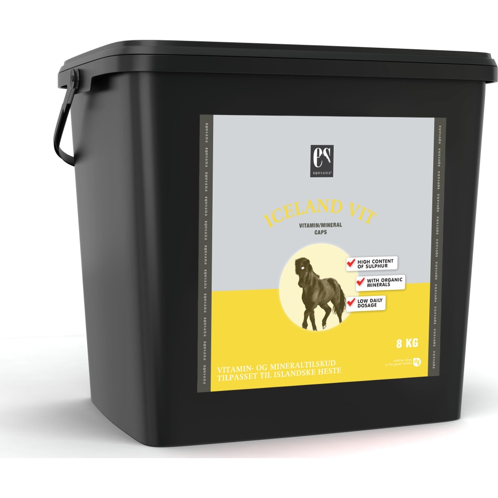 8 kg spand Equsana Iceland vit vitaminer og mineraler til islandske heste