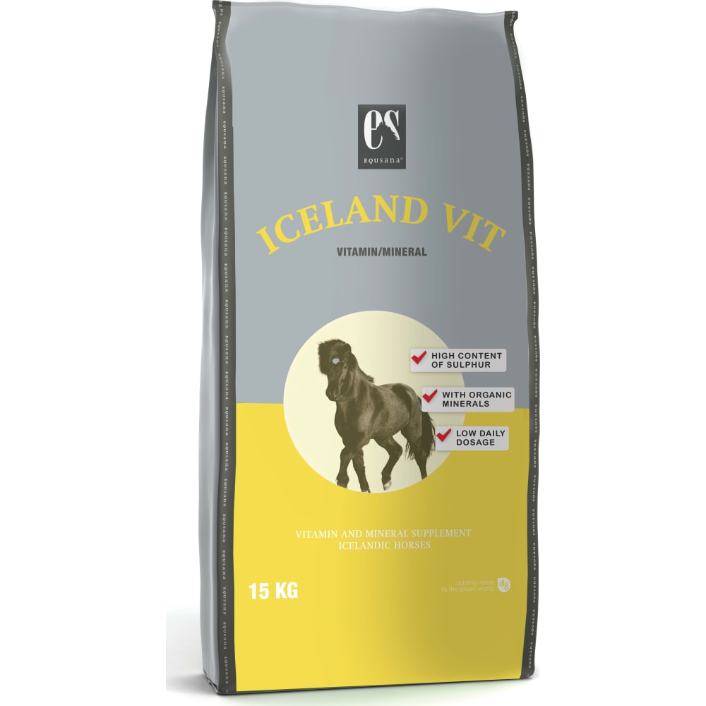 15 kg sæk Equsana Iceland vit vitaminer og mineraler til islandske heste