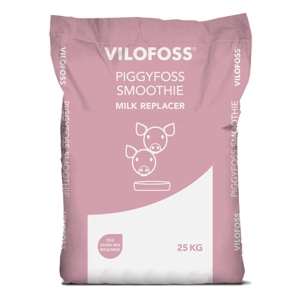 25 kg sæk med PiggyFoss Smoothie mælkeerstatning til smågrise