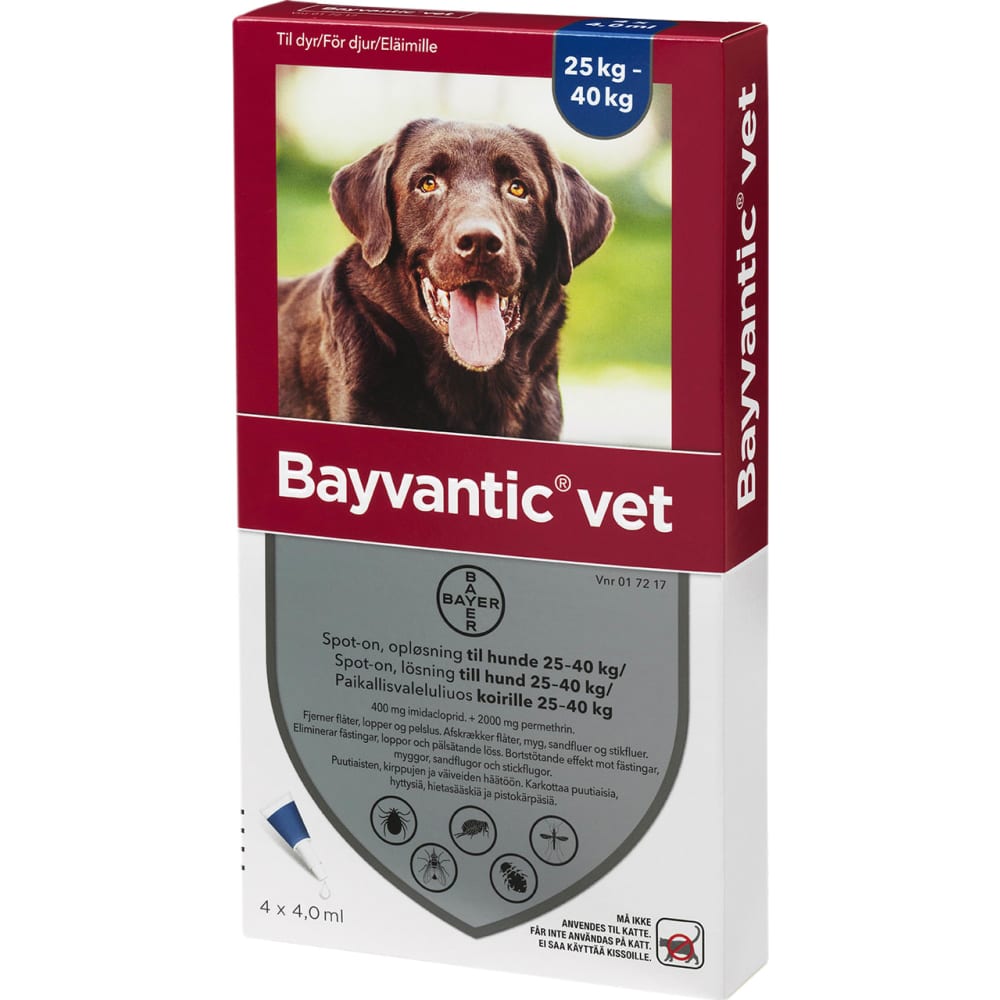 Bayvantic Vet, loppe- og flåtmiddel til hund 25-40 kg
