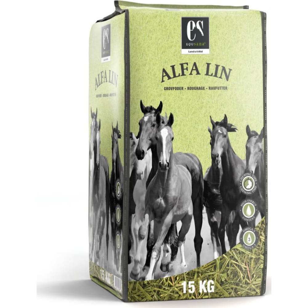 15 kg Equsana Alfa Lin lucerne med rapsolie hestefoder