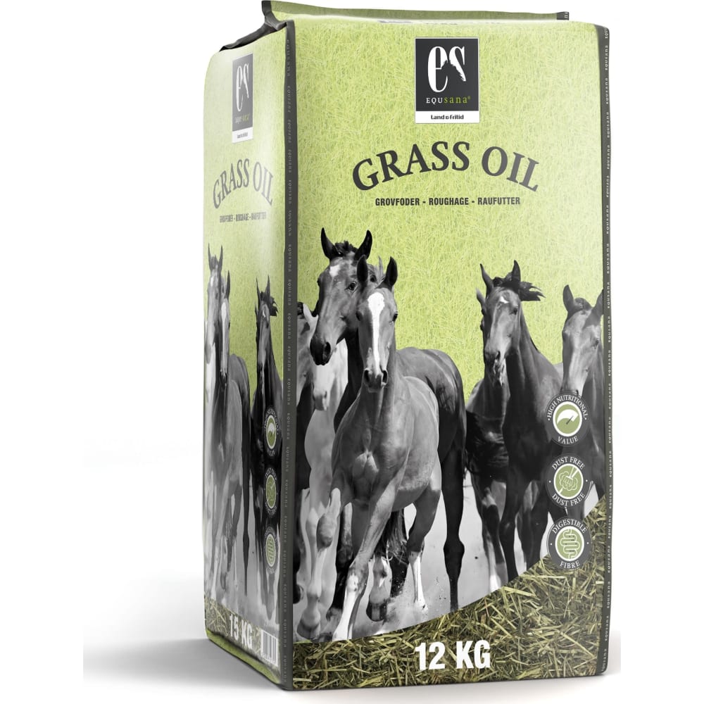 12 kg Equsana Grass oil græs med olie til heste