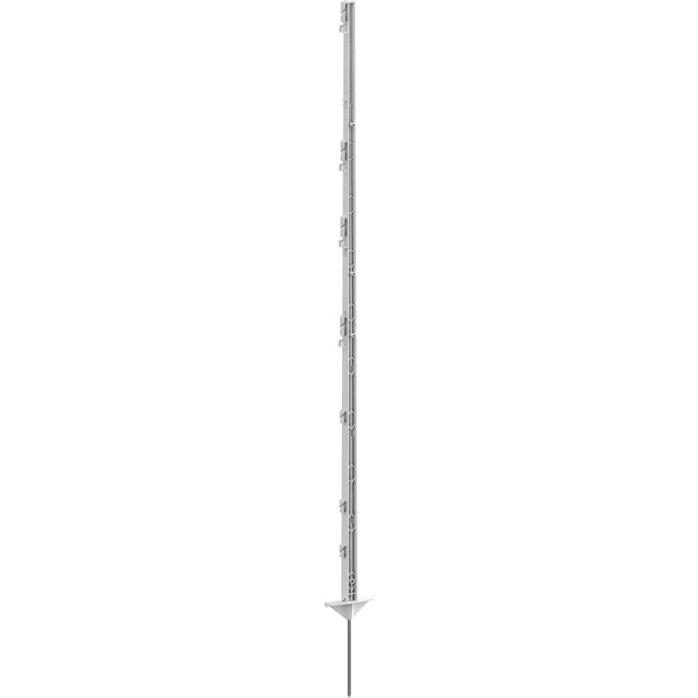 Hegnspæl, hvid plast, 14-tråd, 5 stk. - 150 cm 150 cm