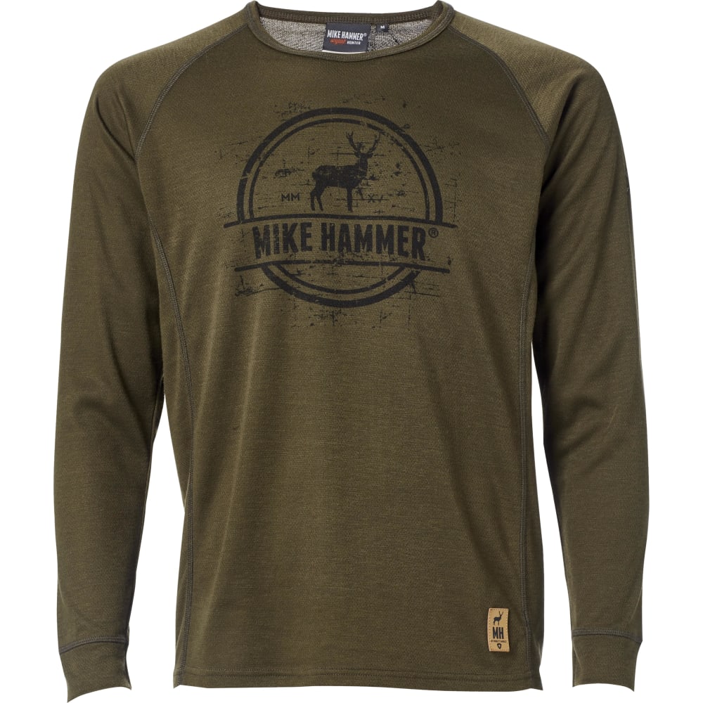 Mike Hammer Langærmet T-shirt, oliven  S