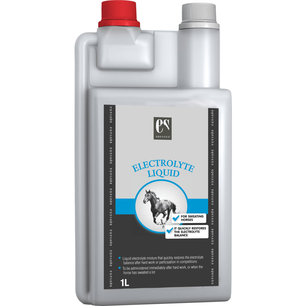 Electrolyte Liquid er et velsmagende flydende tilskud af elektrolytter til heste og ponyer, som sveder.