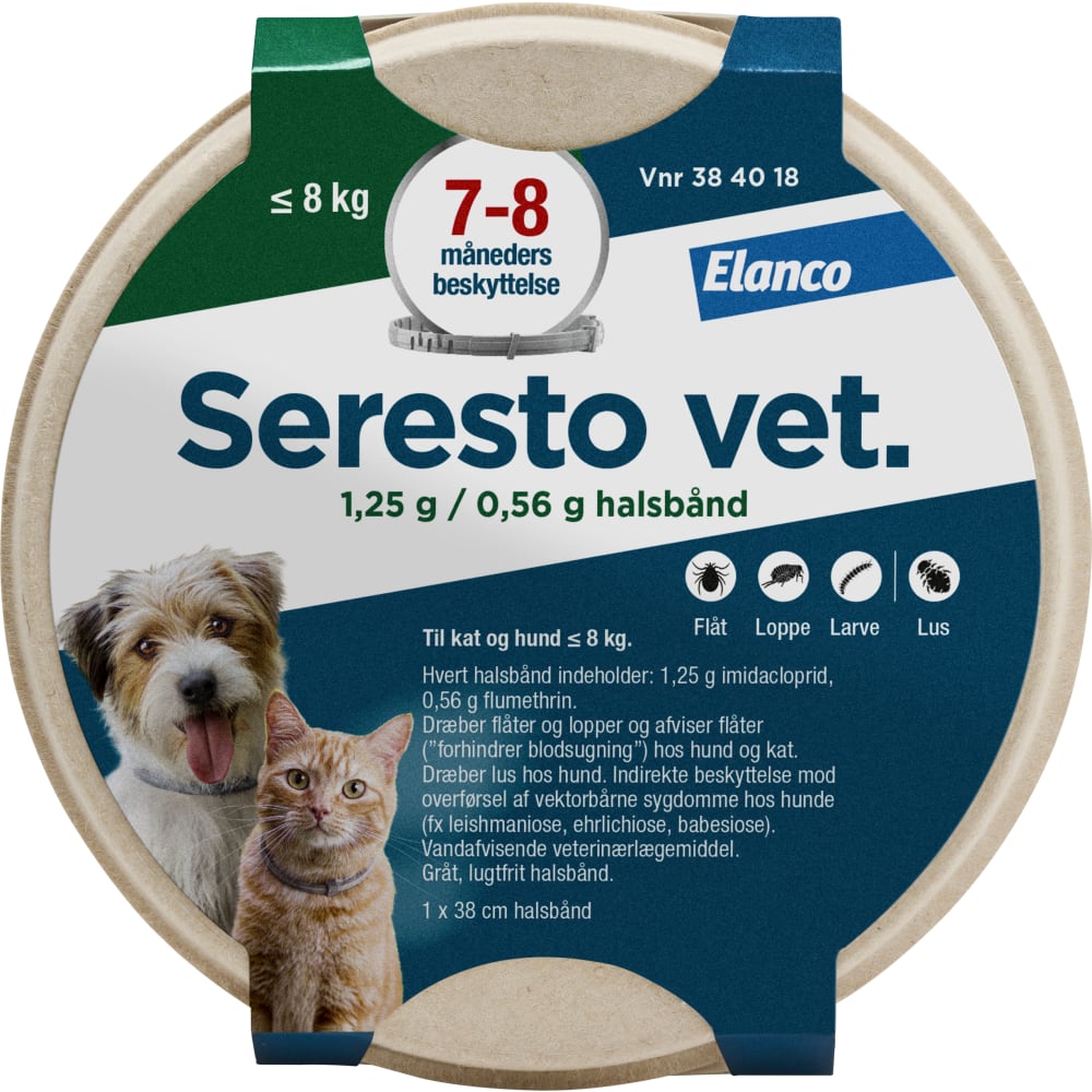 Seresto vet halsbånd under 8 kg