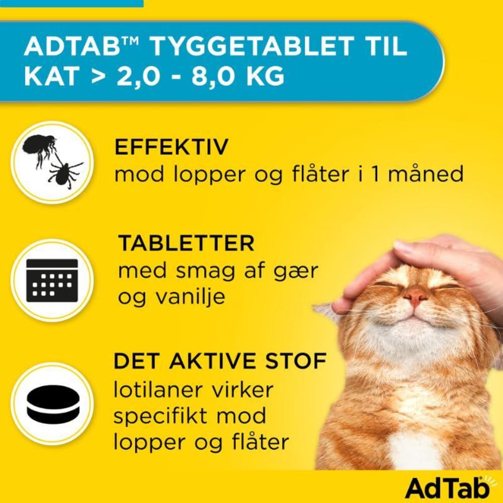 AdTab Kat 48MG 2,0-8,0 kg, 6 tabletter