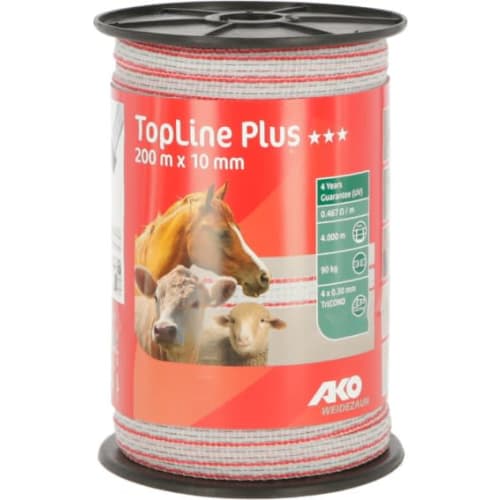 Fladbånd TopLine Plus 10mm Rød/hvid