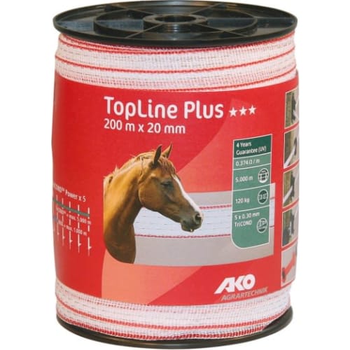 Fladbånd TopLine Plus 20mm Rød/hvid