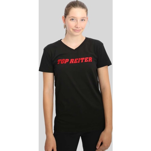 TR-T-Shirt TOP REITER, Dame, sort, XS
