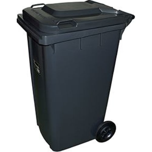Sort affaldsbeholder med hjul, 120 L 240 l