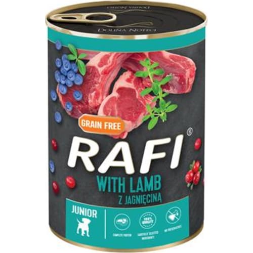 RAFI Junior vådfoder m. lam, blåbær og tranebær 400g