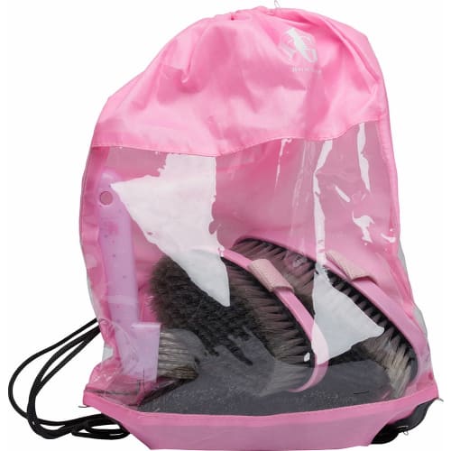 Pink børnebørster, taske med 5 dele