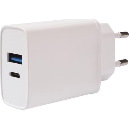 Dual-vægoplader PD USB-C & -A  30W