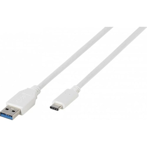 USB-C/USB A kabel, 1,0 m. Hvid