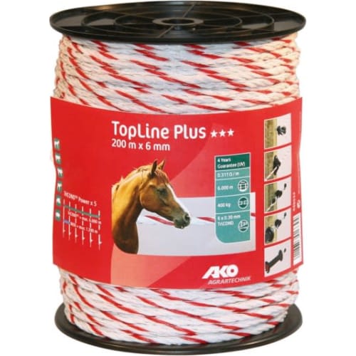 Hegnsreb TLPlus Hvid/rød 200m X 6mm