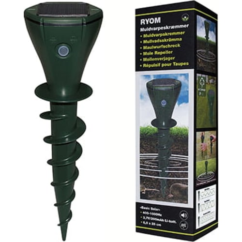 Muldvarpeskræmmer skrue med solpanel