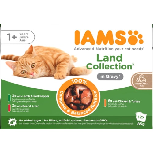 Iams Cat Adult Land in Gravy 12x85g