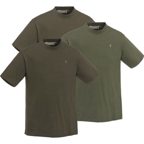 3-pak Pinewood t-shirt, grøn/brun/khaki