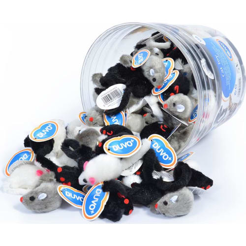 Kattelegetøj, plys mus, á 120 stk