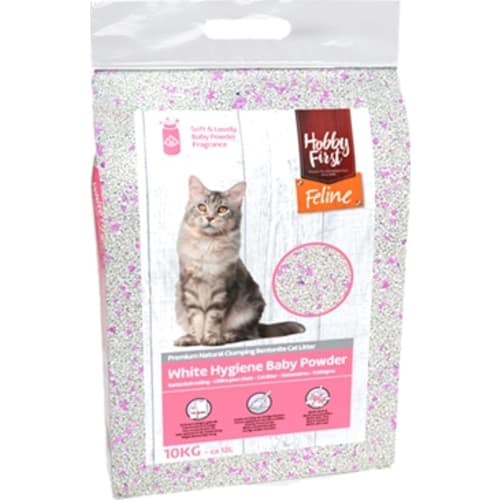 Hobby First, kattegrus, baby powder, 10 kg