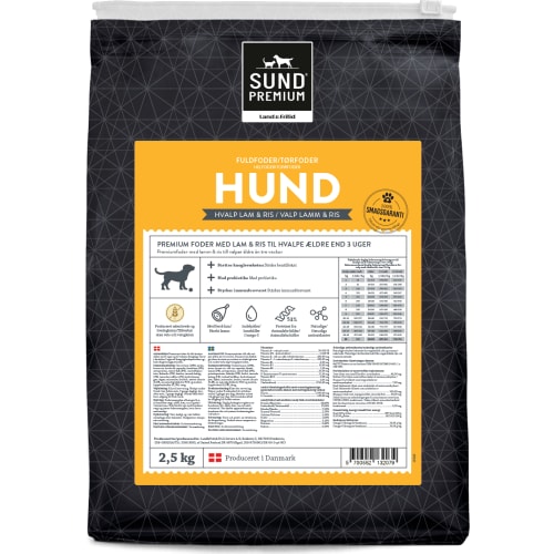 Hvalp med lam og ris 2,5 kg Sund Premium