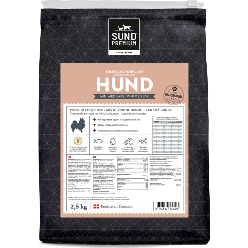 Hund Mini med laks 2,5 kg, Sund Premium