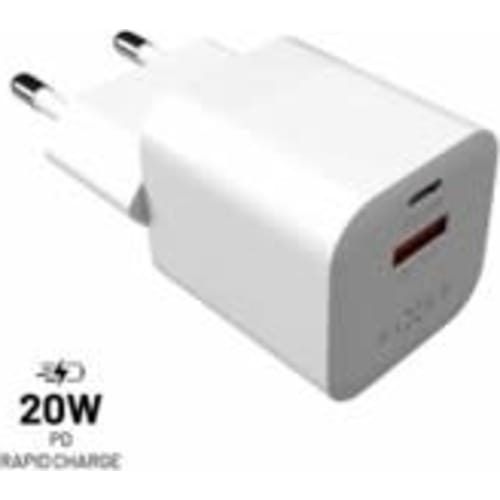 Bobbelt væglader USB-C/USB-A 20W PD hvid