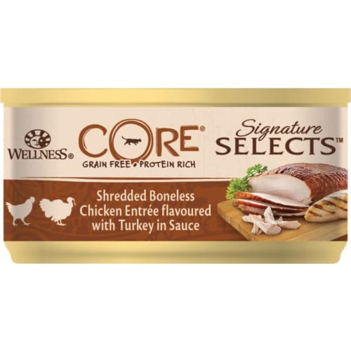 CORE Sig.Selects Strimlet benfri kylling med kalkun i sauce 79 g