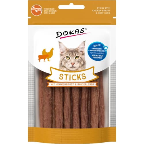 Dokas Sticks Kylling&Okselever 30 g (kat)