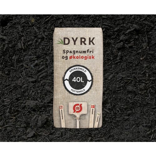 DYRK Spagnumfri økologisk potte- og krukkemuld / pilekompost, 40 liter