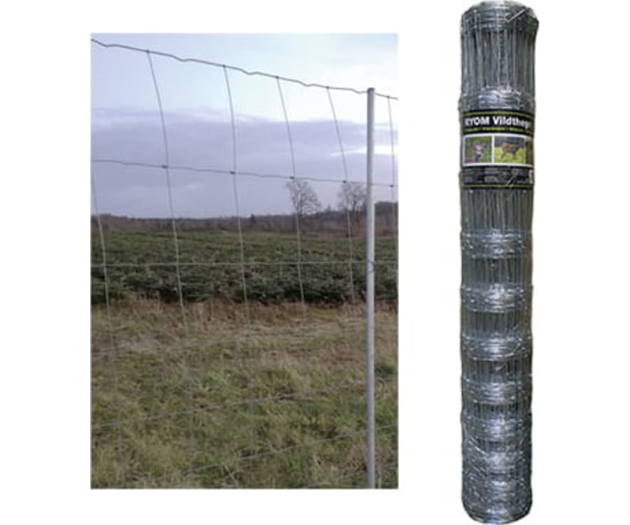 Ryom Dyrehegn/vildthegn med 12 tråde. 165 cm. højt og 50 m. i en rulle. 