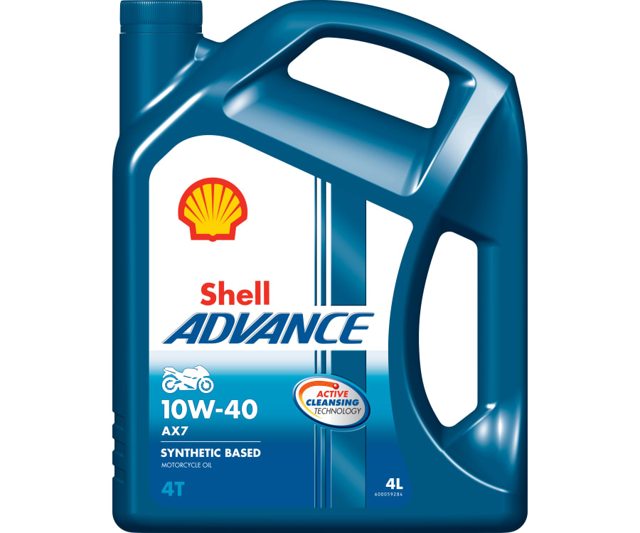 4 liter flaske Advance 4T AX7 10W-40 Syntetisk baseret 4-takts motorolie til motorcykler
