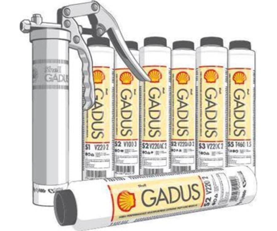 0,4 kg fedt patron Gadus S2 V220AD 2 - med Lube-Shuttle gevind Sort vedhængende, kraftig molybdændisulfid fedt.