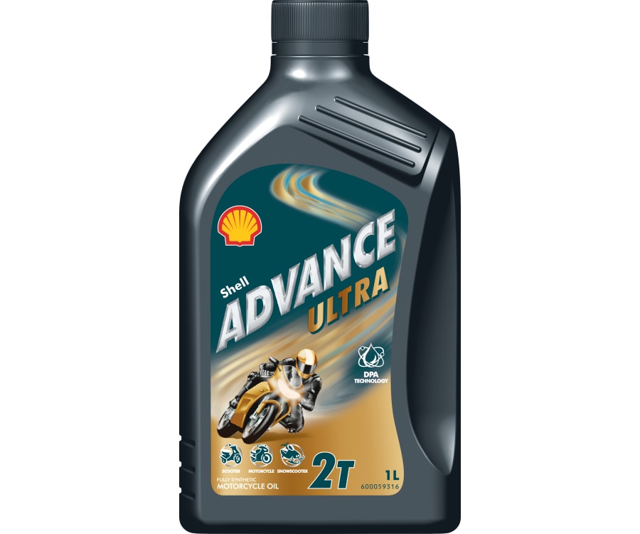 1 liter flaske Advance Ultra 2T   Fuldsyntetisk 2-takt motorolie, der sikrer ekstrem god smøring og beskyttelse af alle luft- og vandkølede motorer i motorcykler, knallerter, motorsave og haveudstyr.