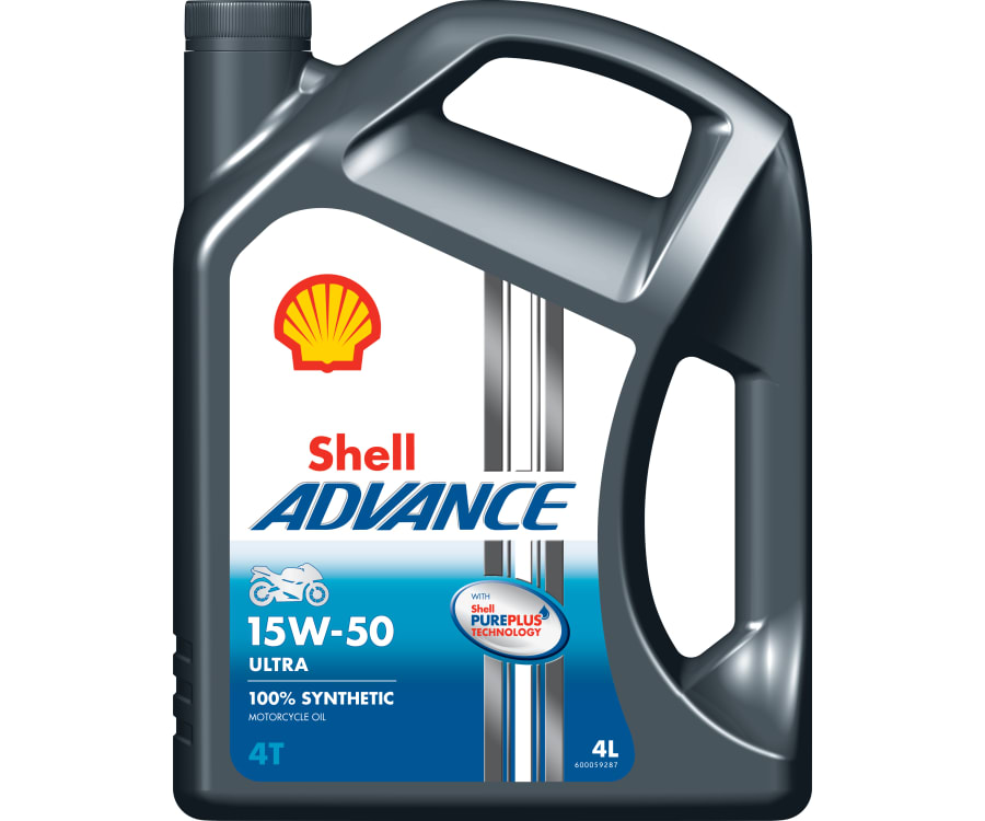 4 liter flaske med Advance 4T Ultra 15W-50   Fuldsyntetisk motorolie som giver ultimativ motor-, koblings, og gearskifte beskyttelse i højtydende 4-takts motorcykler.