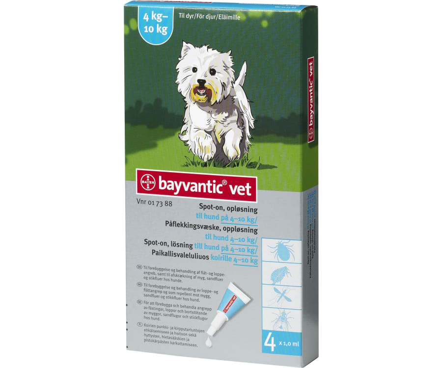 Bayvantic Vet og Flåtmiddel til Hund 4-10 kg