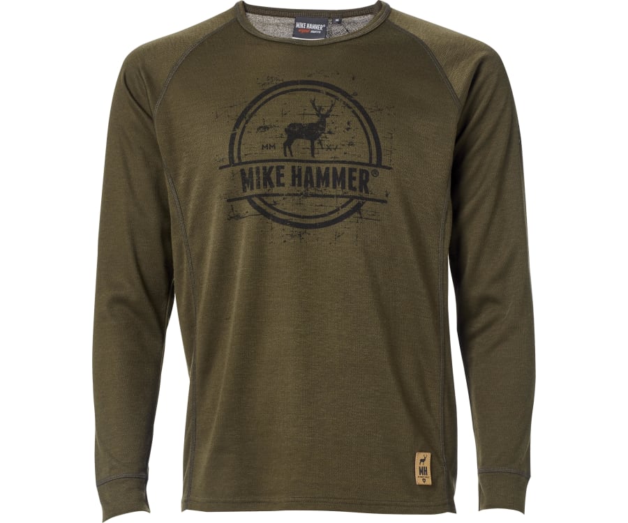 Mike Hammer Langærmet T-shirt, oliven  L