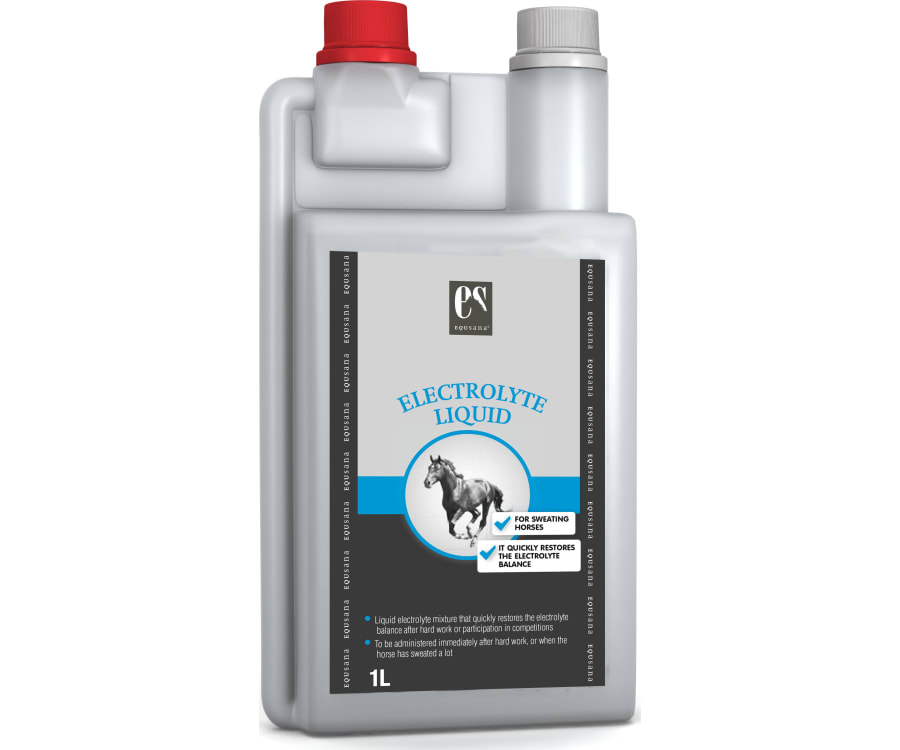 Electrolyte Liquid er et velsmagende flydende tilskud af elektrolytter til heste og ponyer, som sveder.