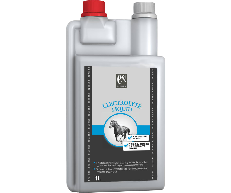 Electrolyte Liquid er et velsmagende flydende tilskud af elektrolytter til heste og ponyer, som sveder.