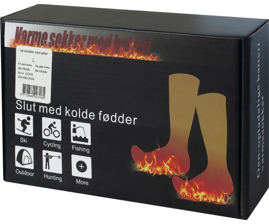 Varmesokker med batteri
